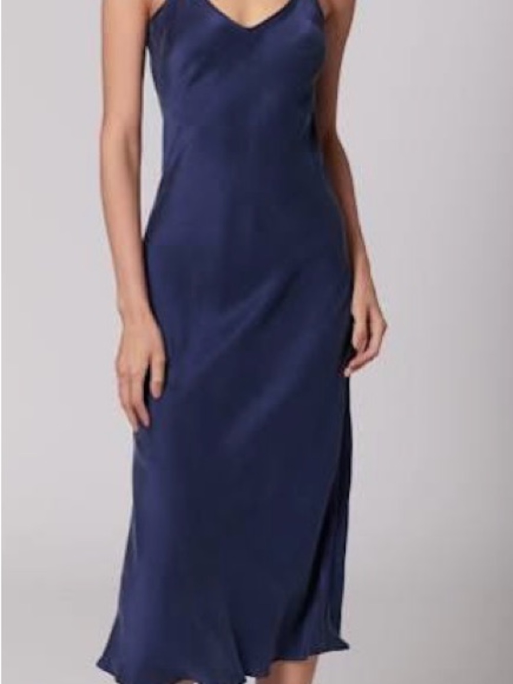 Wilfred Navy Slip Midi Dress
